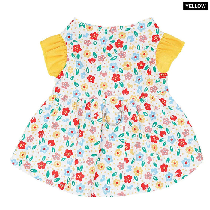 Girl Floral Dog Dress Pet Clothes