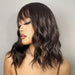 Dark Brown Wavy Bob Wig With Bangs