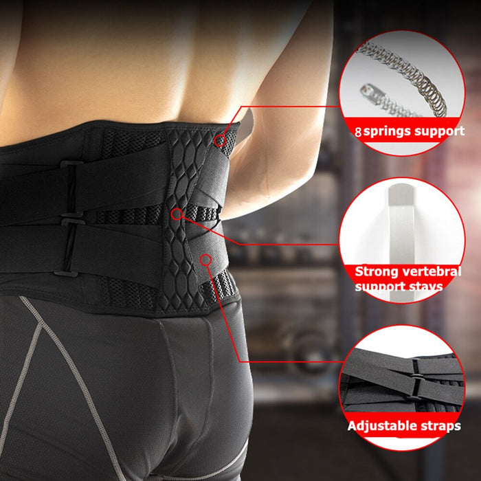 Strong Lower Back Brace Sweat Slim Belt For Sports Pain Relief