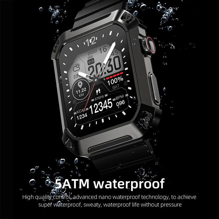 1.85-inch Waterproof Bluetooth Calls Touch Screen Heart Rate Fitness Tracker Smart Watch