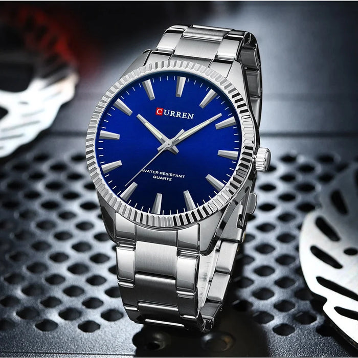 Stainless Steel Quartz Watches For Man Luminous Hands Clock Design Wristwatches