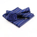 Blue Paisley Bowtie Set Polyester Skinny Pocket Square