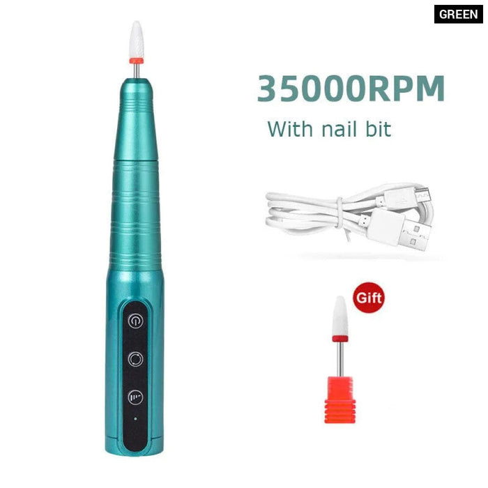 Portable Rechargeable Nail Drill 35000Rpm