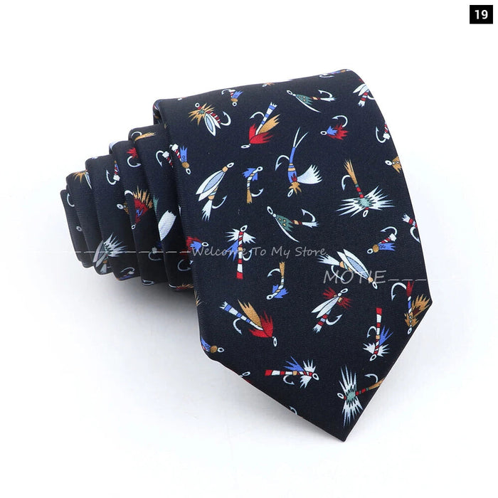 Musical Geometry Necktie Mens Blue Polyester Tie For Business And Party Wear