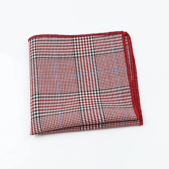 Premium Cotton Plaid Hankerchief Scarf Mens Pocket Square