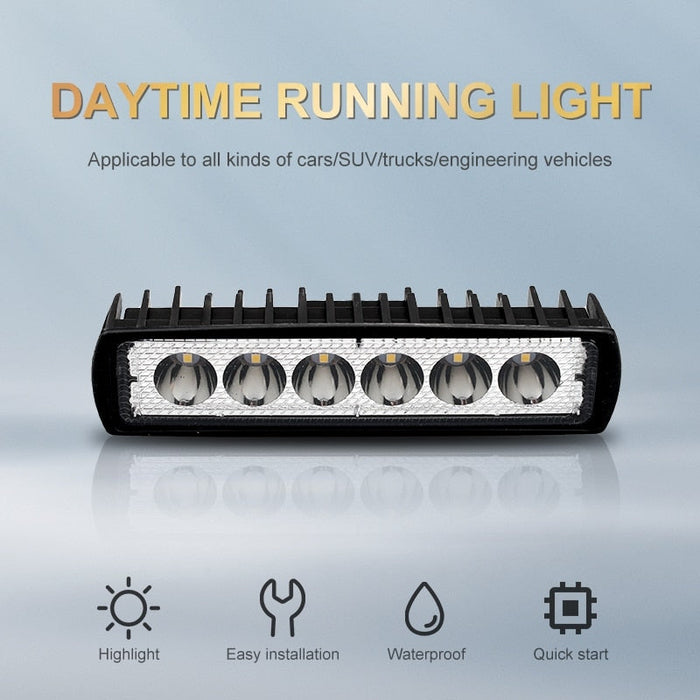 6 LED Offroad Car Work Light Spotlight Daytime Running Light 12V Flood Beam For Jeep 4x4 ATV 4WD SUV Car Styling