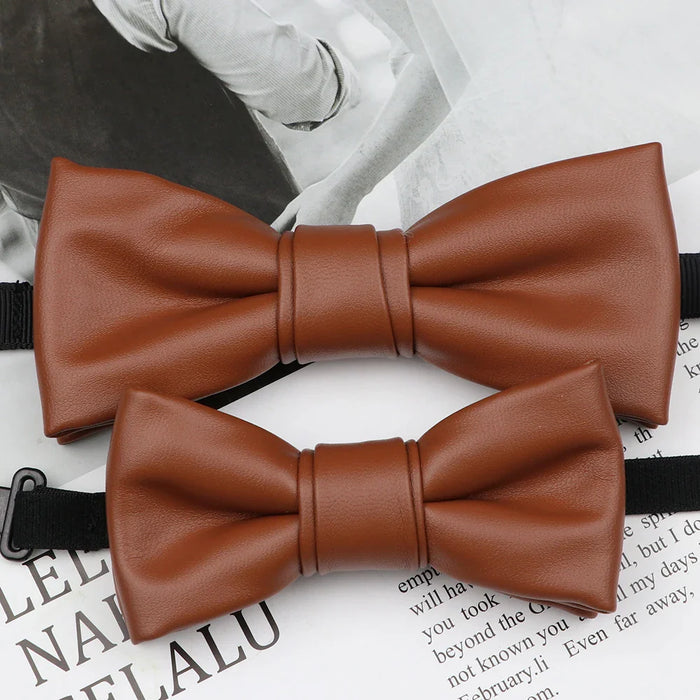 Leather Butterfly Bow Tie Set For Parties Weddings And Business Male And Female 40+ Colours