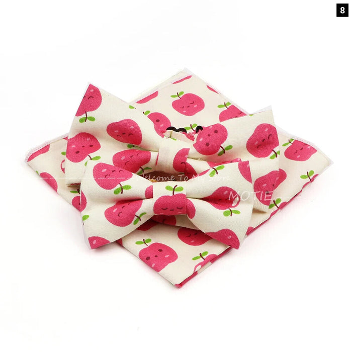 Colourful Cotton Bowtie Set For Parties And Gifts