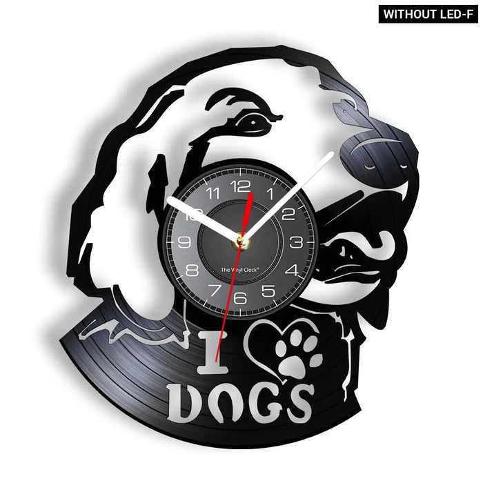 Dog Lovers Vinyl Record Wall Clock