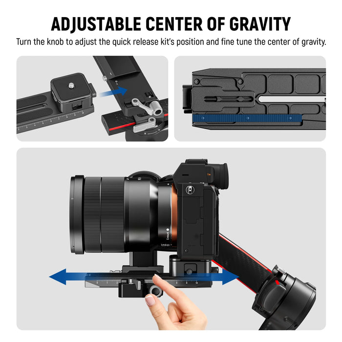 Adjustable Arca Quick Release System For Handheld Gimbals 1/25Mm Lens Support Auto Lock Square Qr Plate