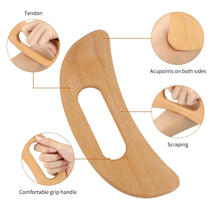 Wooden Gua Sha Massage Tool For Cellulite Relief