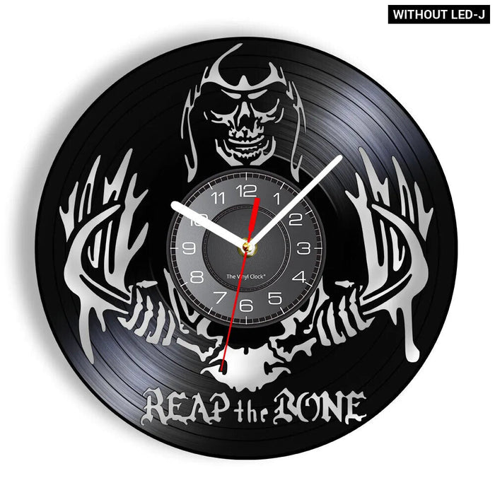 Royal Skull Crown Vinyl Record Wall Clock