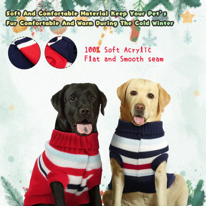 Striped Dog Sweater Warm Knitwear