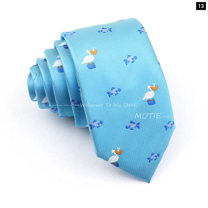 Blue Whale Pattern Tie For Weddings And Daily Wear