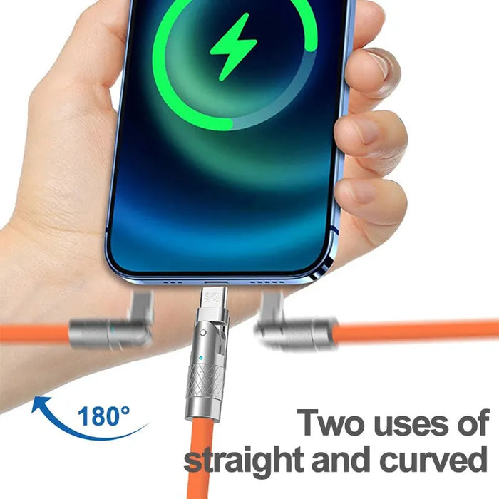 120W Usb C Cable For Game 180 Rotation Fast Charge For Xiaomi Redmi Honor Phone Charger