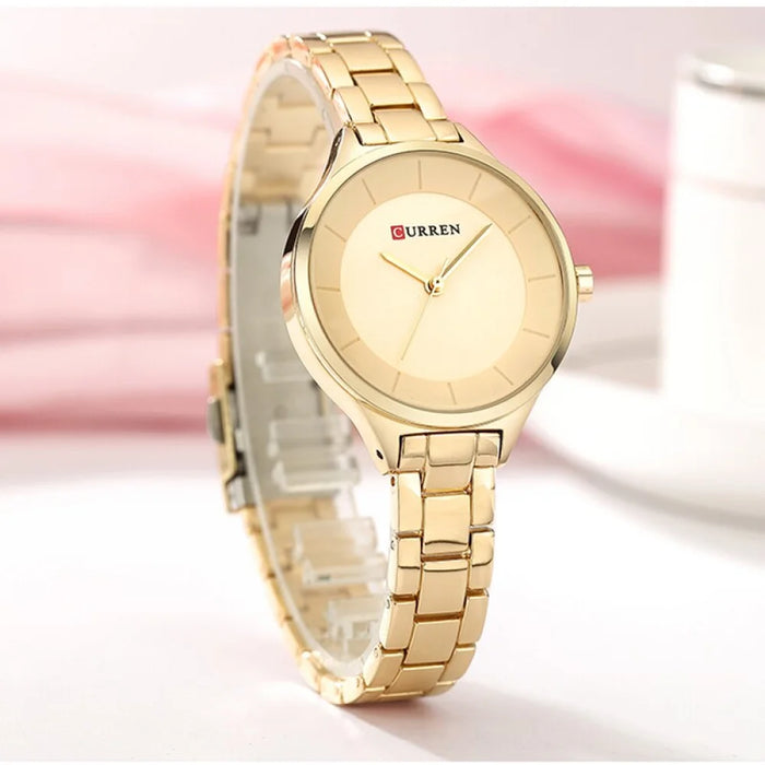 Full Steel Female Dress Quartz Wrist Watch