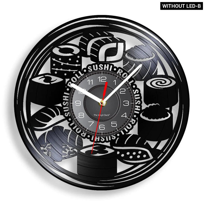 Japanese Cuisine Vinyl Record Clock