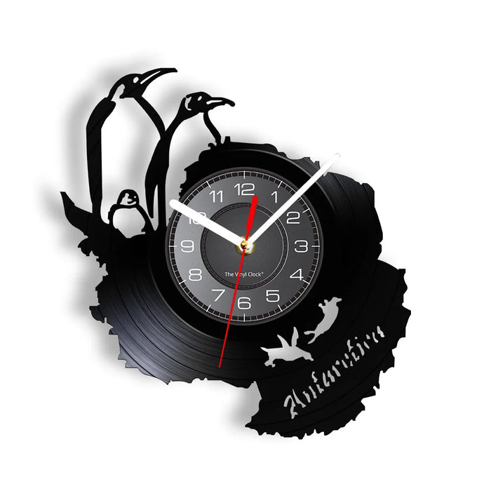 Emperor Penguins Vinyl Record Wall Clock