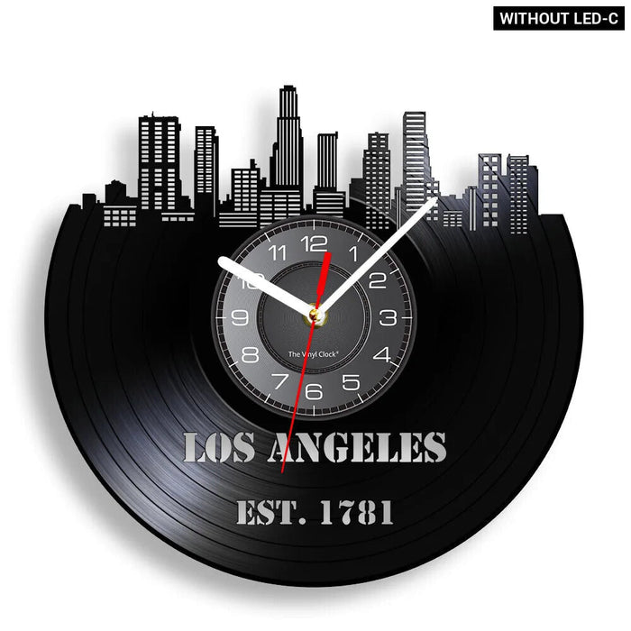 La Skyline Vinyl Record Clock