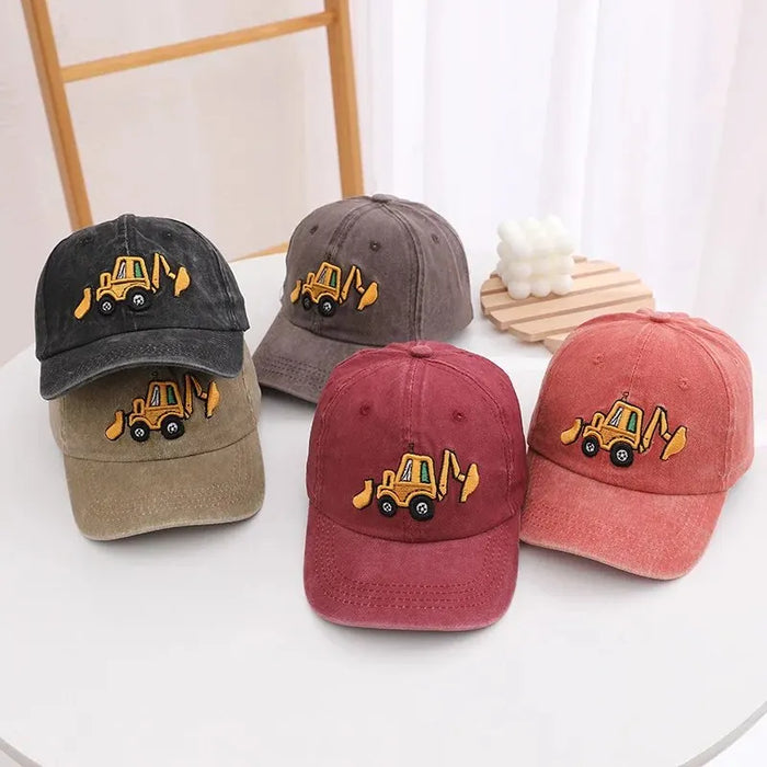 Kids Excavator Embroidered Baseball Cap / Hat