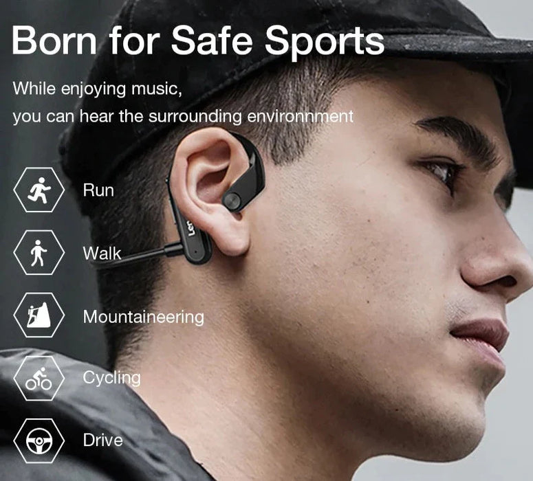 Wireless Bluetooth Bone Conduction Hifi Ear-Hook X3 Pro Waterproof Earphones With Mic & Earbuds