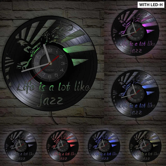 Jazz Band Vinyl Record Wall Clock