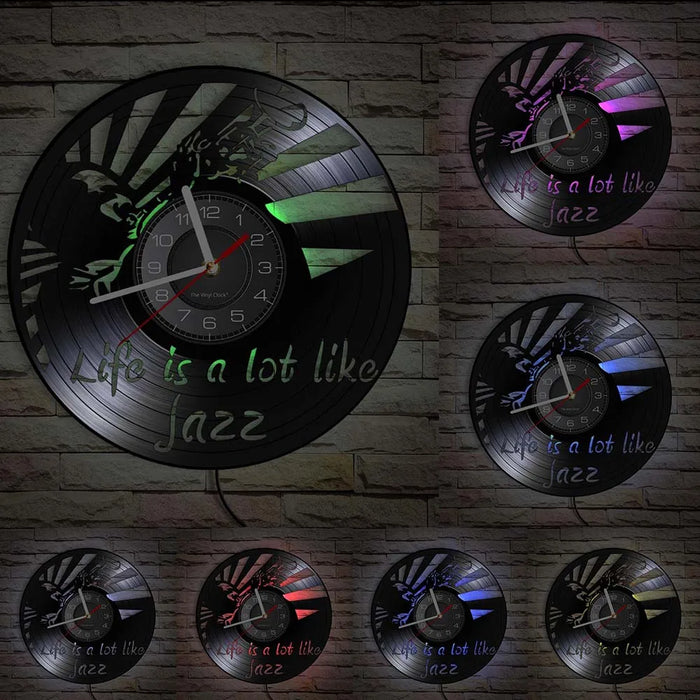 Jazz Life Vinyl Record Clock