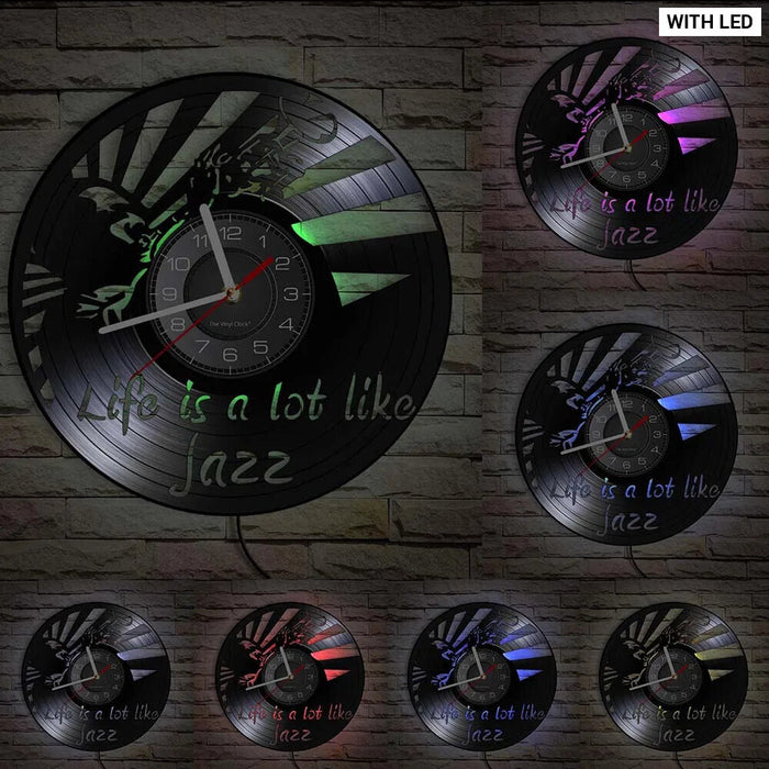 Jazz Life Vinyl Record Clock