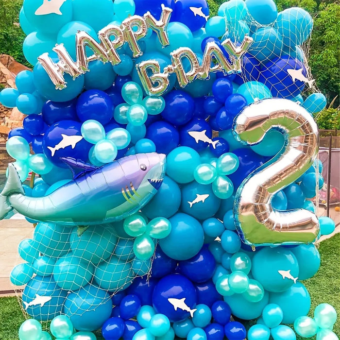 101Pcs Ocean Series Balloon Garland Set Shark Themed Outdoor Party Atmosphere Set To Celebrate Wedding Decoration Balloons