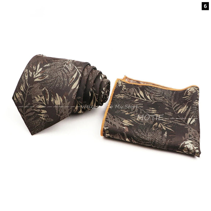 Floral Pocket Square Tie Set For Weddings Parties And Daily Wear