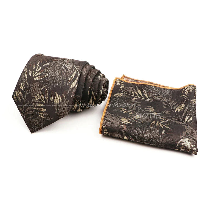 Floral Pocket Square Tie Set For Weddings Parties And Daily Wear