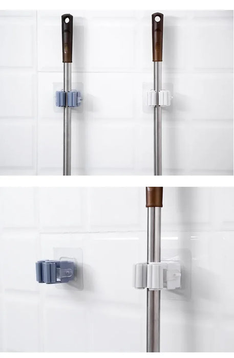 Bathroom Mop Hook Punch Free Broom Rack Holder