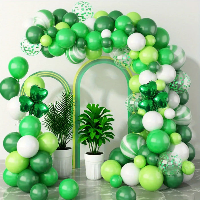 106Pcs Fortune Grass Theme Arch Garland Set Suitable For Shamrock Theme Birthday Party Engagement Wedding Decoration