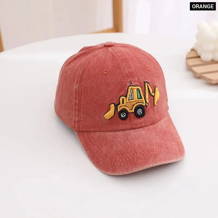 Kids Excavator Embroidered Baseball Cap / Hat