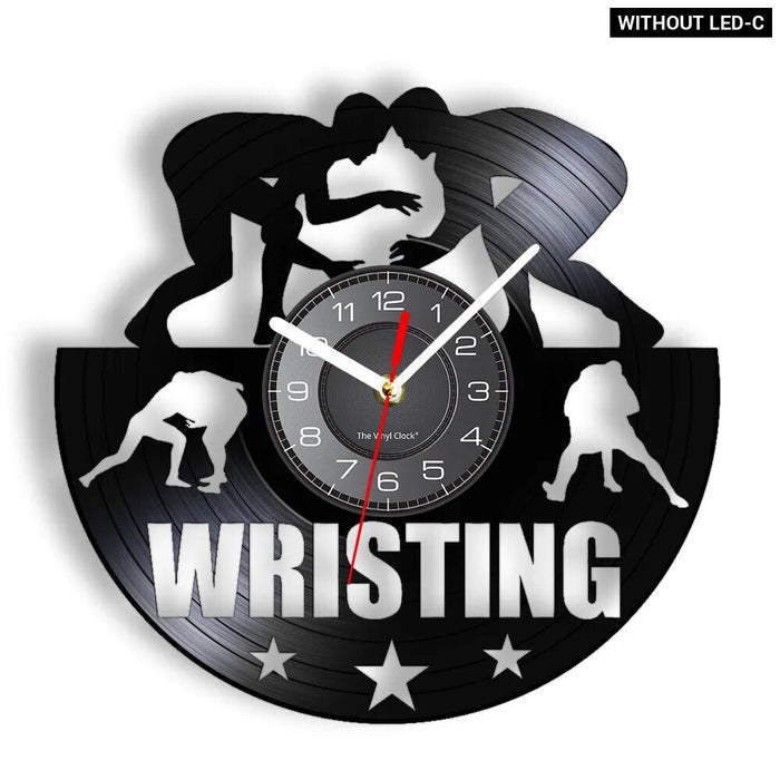 Man Cave Arm Wrestling Vinyl Record Wall Clock