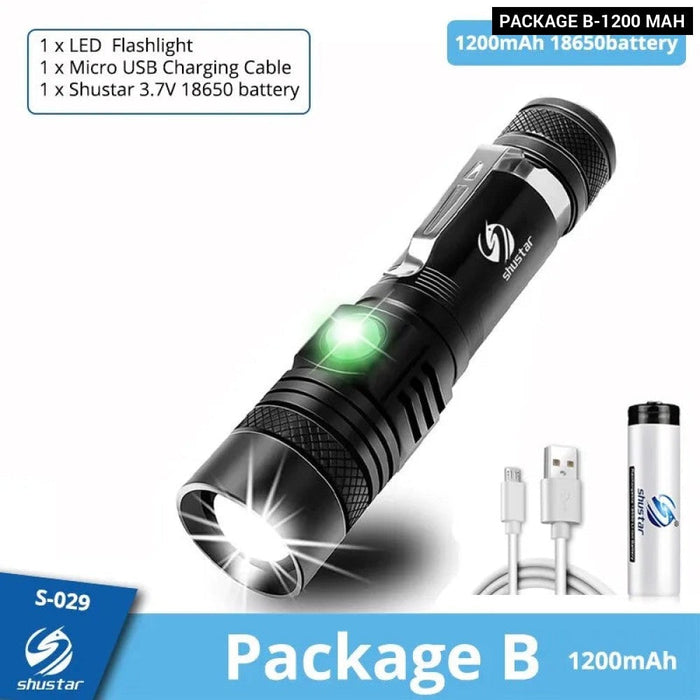 Multi Function USB Charger High Power Zoomable Waterproof  Flashlights Torch With T6 LED Lamp