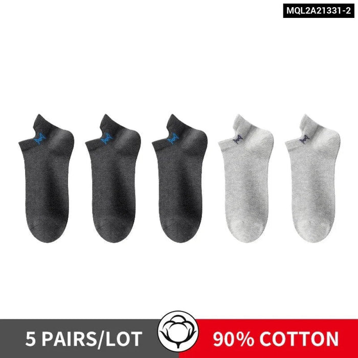 5 Pairs Of Breathable Cotton Mens Socks