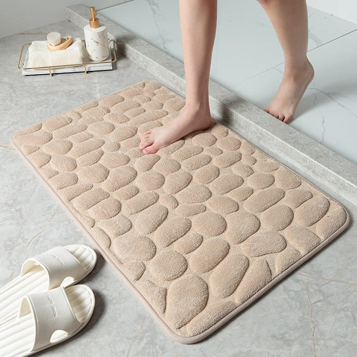 Mat Non-slip Carpets Cobblestone Embossed Bathroom Bath  In Wash Basin Bathtub Side Floor Rug Shower Room Doormat Memory Foam