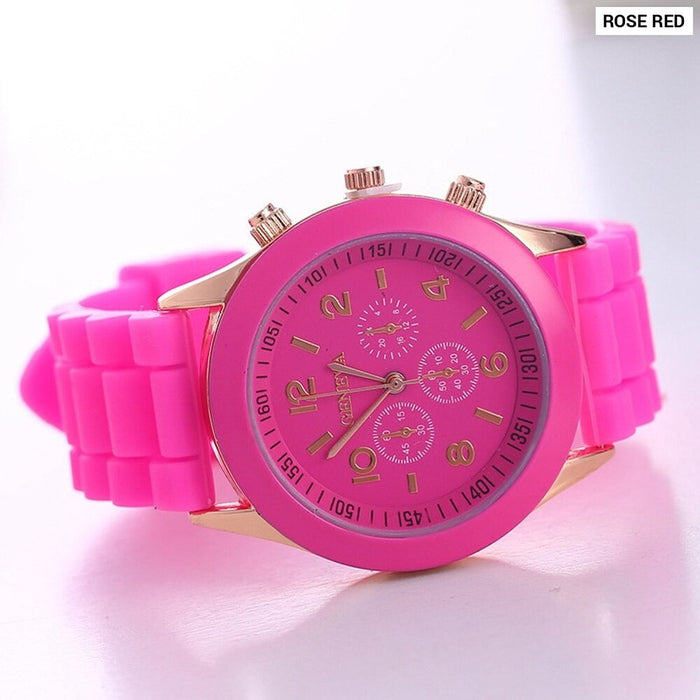 Women Watches Fashion Luxury Brand Women'S Watch Silicone Strap Quartz Wrist Watch For Female