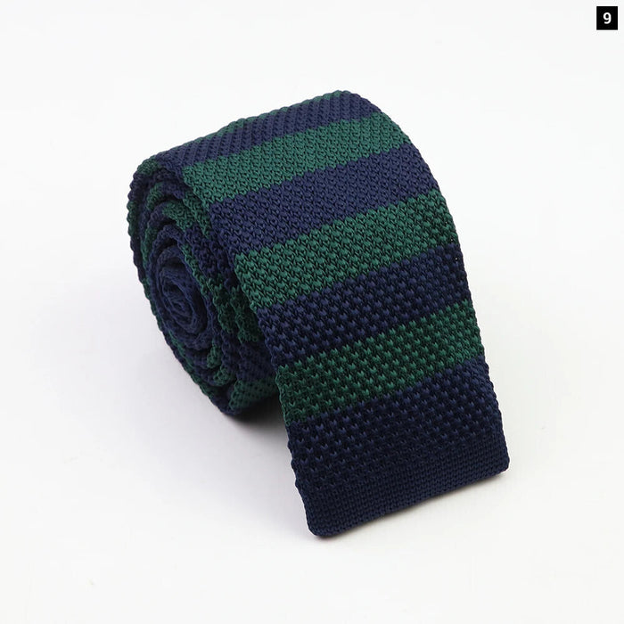 Classic Warm Knit Neck Ties Striped Colourful 6Cm Width