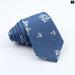 Classic Denim Floral Tie 7cm Skinny Cotton Feather Dot Mens