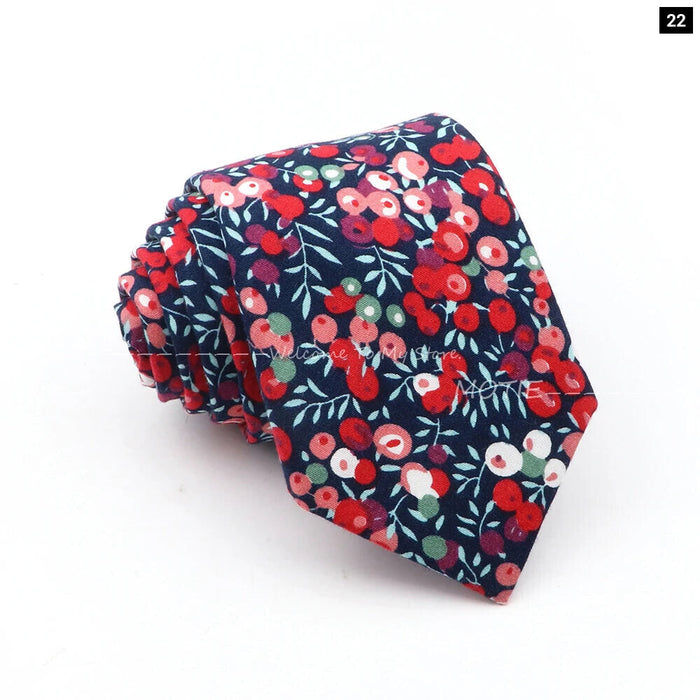 Blue Floral Cotton Ties For Weddings Business And Daily Wear