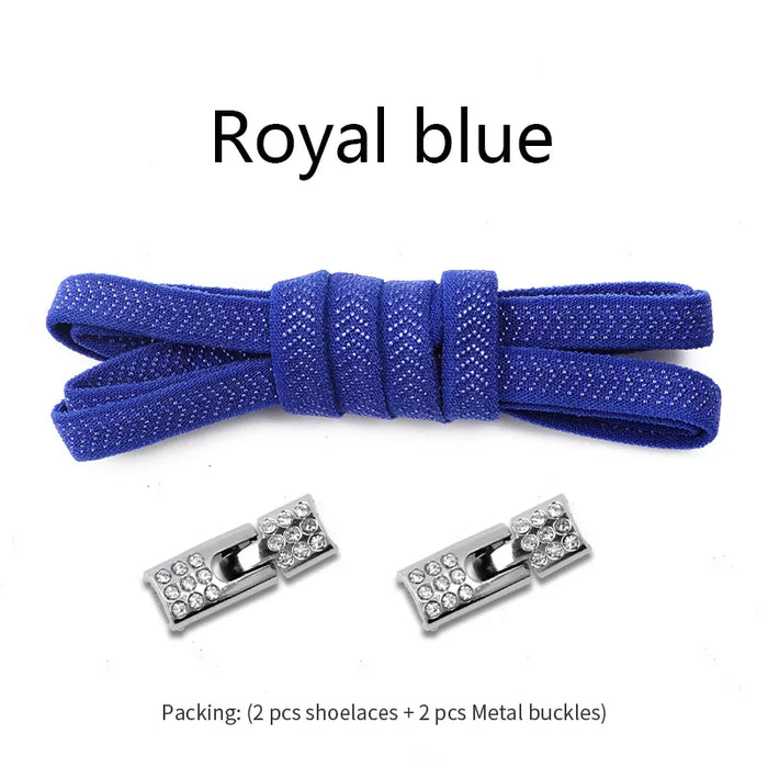 Elastic Sneakers Diamond Cross Locks Without Ties Shoe Laces For Kids & Adults Shoes 8Mm Width