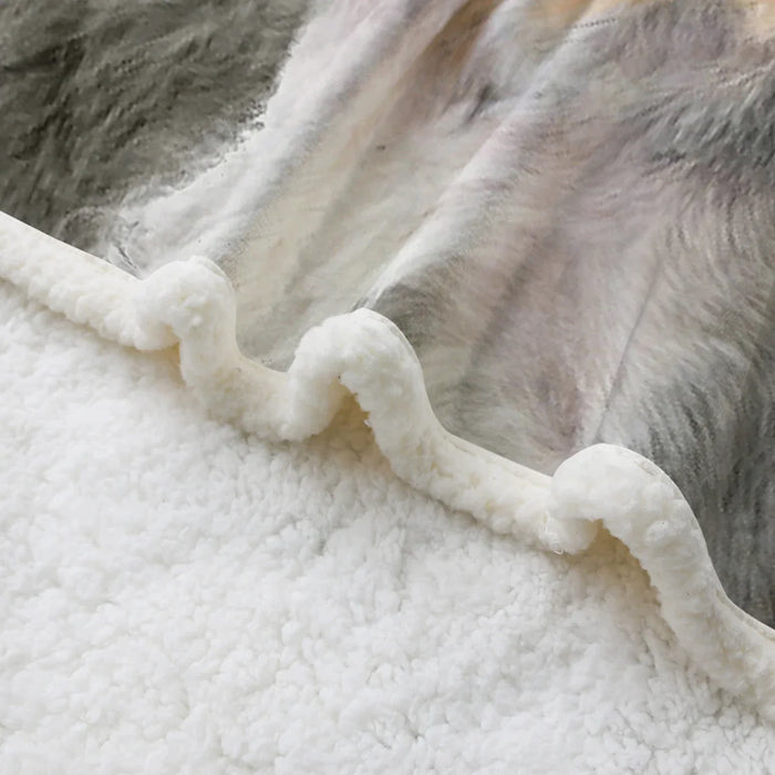 Soft Grey Schnauzer Throw Blanket Sherpa For Couch Or Bed