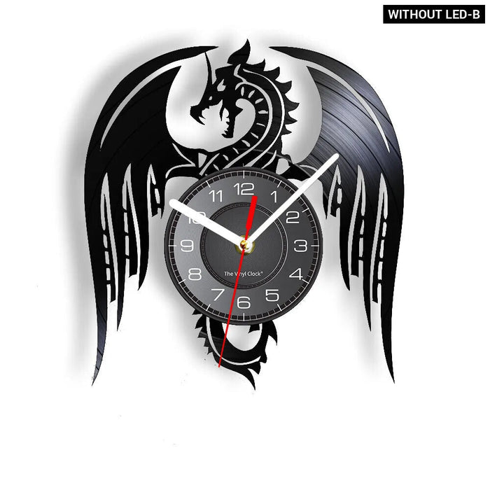 Yin Yang Dragon Vinyl Record Wall Clock