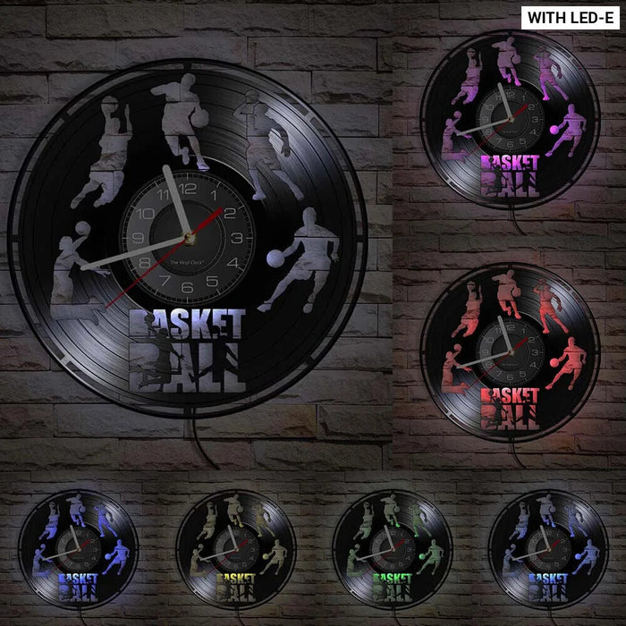 Silhouette Dunking Vinyl Record Clock