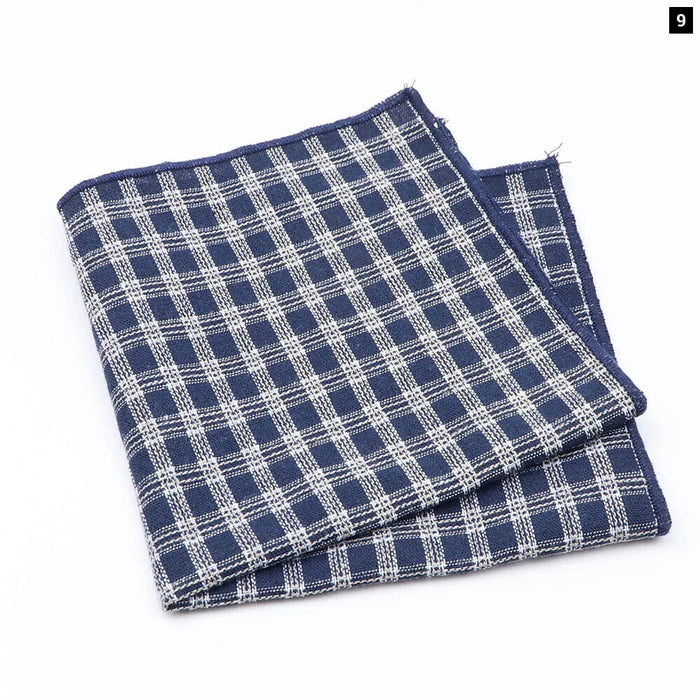 Premium Cotton Plaid Hankerchiefs Black Blue Red