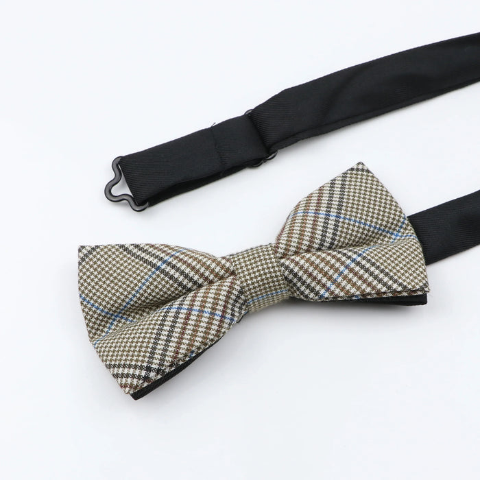 Classic Plaid Bowtie Adjustable Neckwear For Mens Fashion For Weddings And Parties