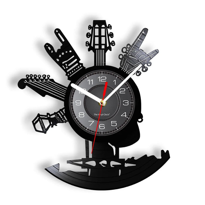 Musical Instruments Vinyl Record Clock