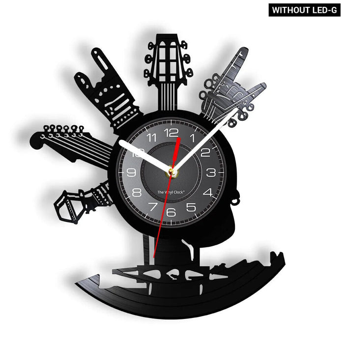 Musical Instruments Vinyl Record Clock